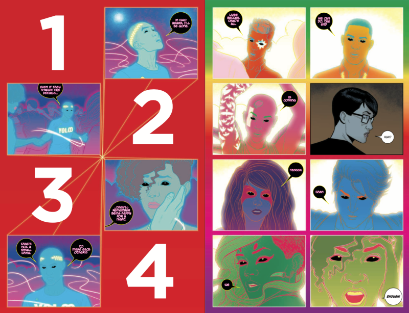 An exemplar of the kind of design formalism that McKelvie and Gillen execute in The Wicked + The Divine.